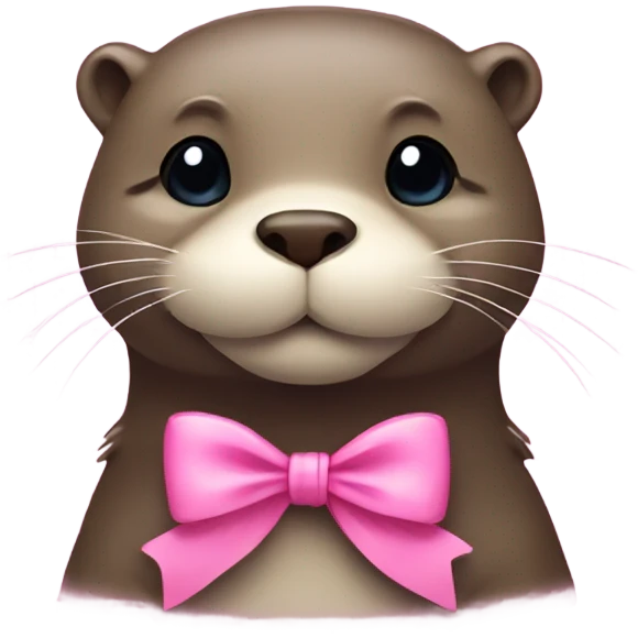 otter with a pink bow emoji