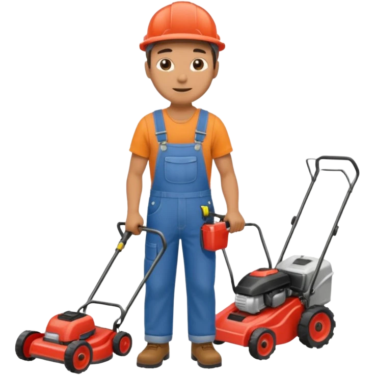 Maintenance worker
with full-body lawnmower emoji