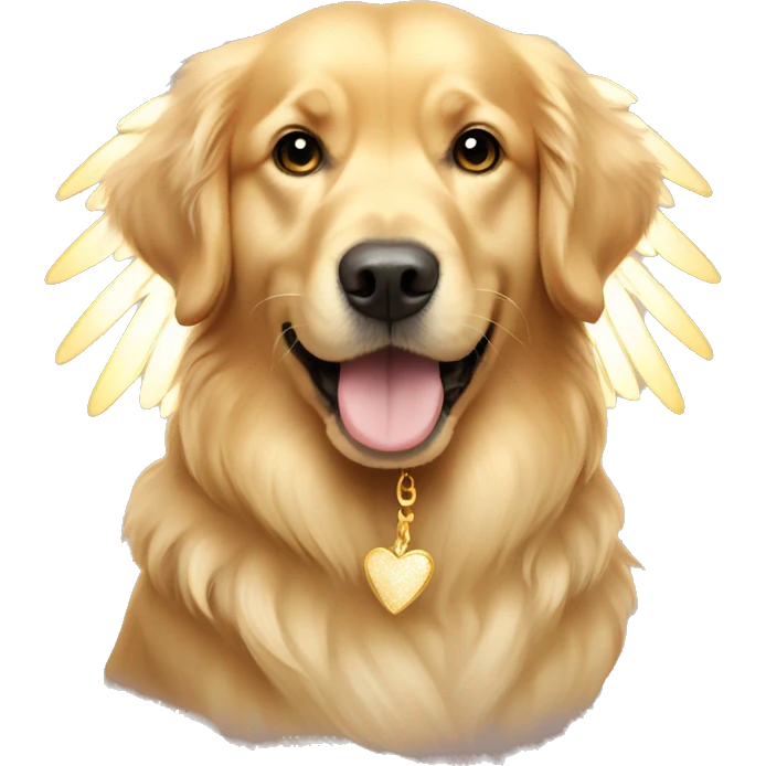 Golden retriever with angel wings emoji