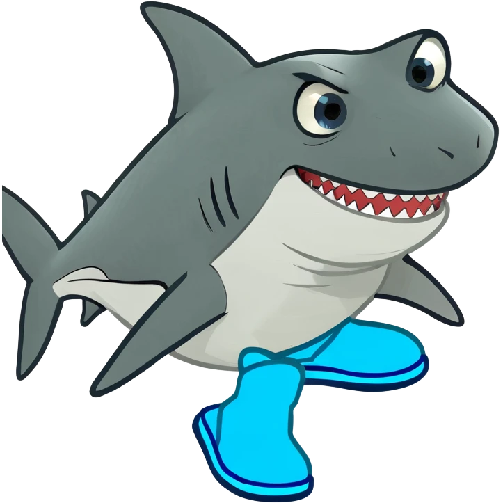 Shark with blue shoes  emoji