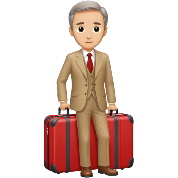 Bernard arnault avec une valise rouge emoji