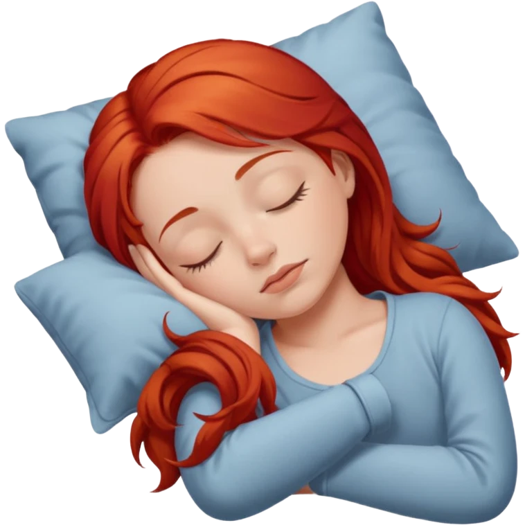 Redhair girl sleeping emoji