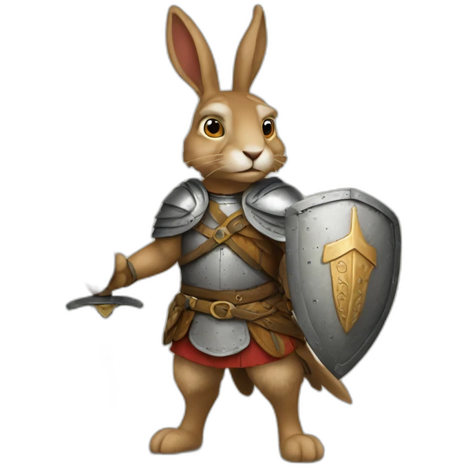 Medieval warrior hare emoji