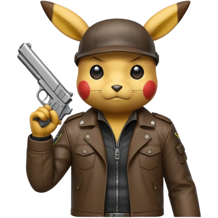 Pikachu dressed as Leon Kennedy emoji