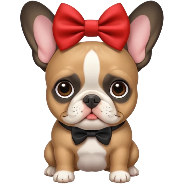 Move it closer No, I meant in black.Make an emoji of a French bulldog and add a bow. emoji
