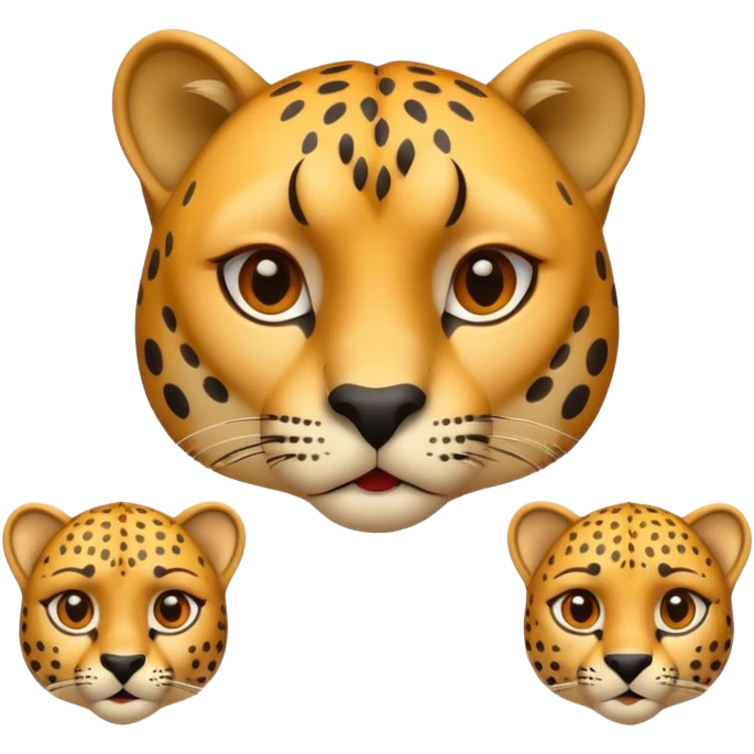 Tête de guépard qui exprime différentes émotions emoji