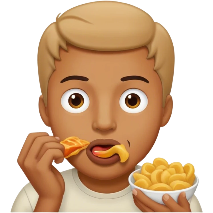 guy shoving food in his mouth emoji