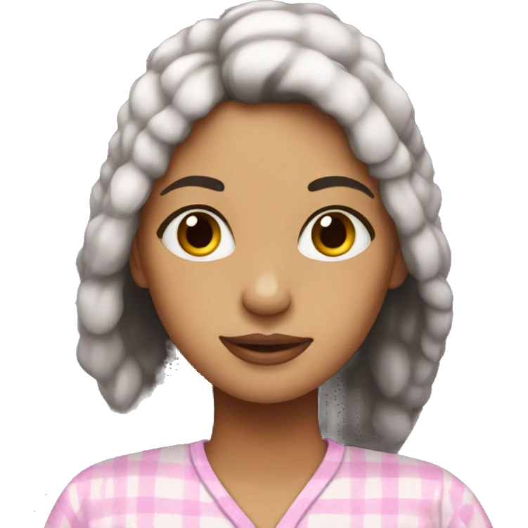Brunette in pajamas emoji