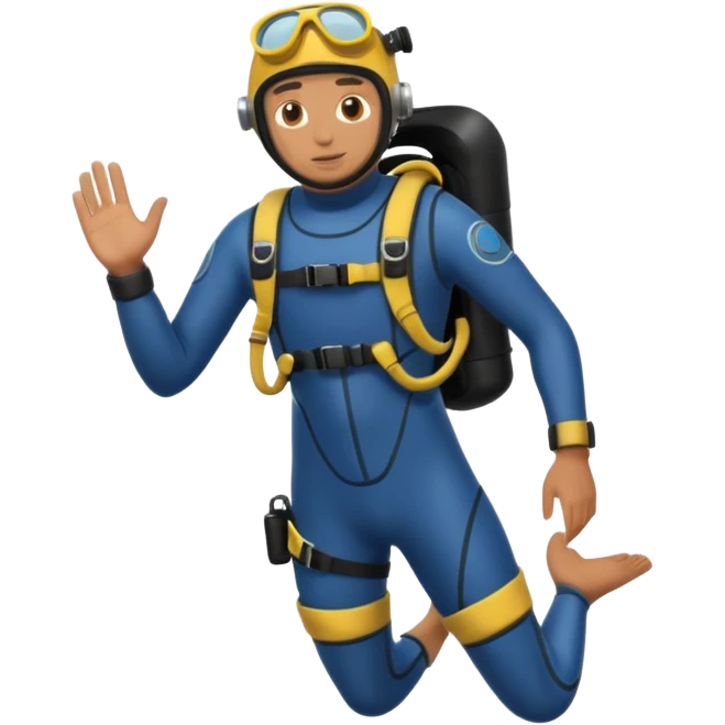 diver man swimming full body with full scuba gear
 emoji