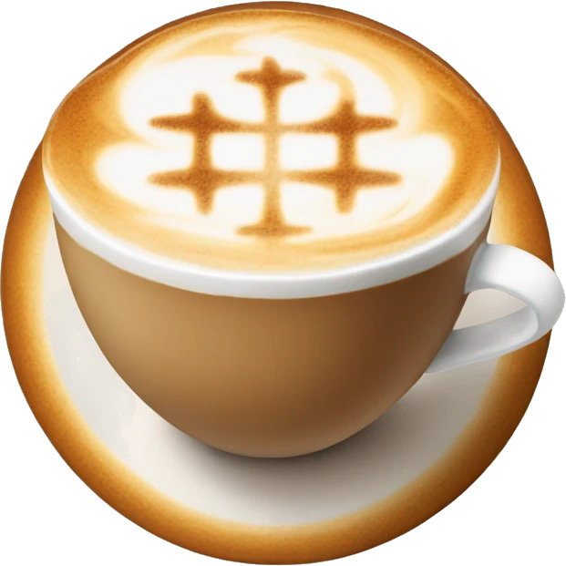 Latte with art of cross emoji