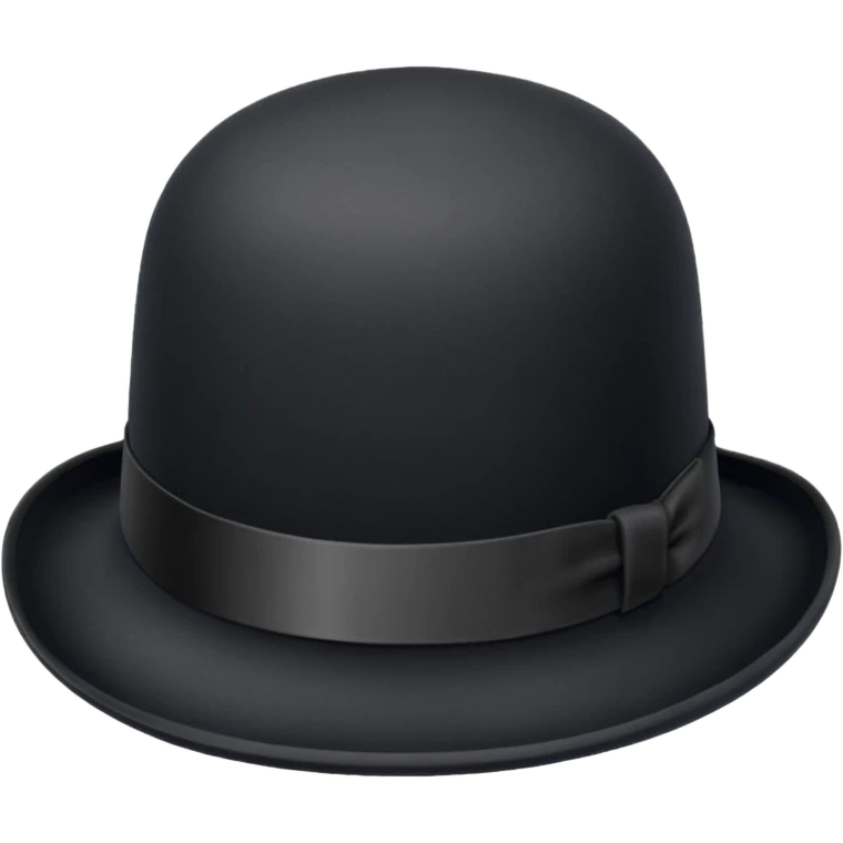 simple black bowler hat only emoji
