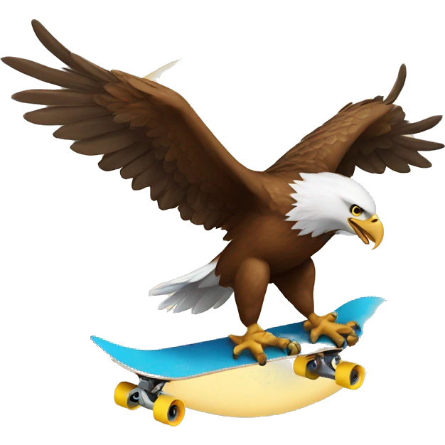 An eagle riding a skateboard emoji