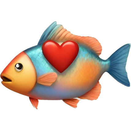 Heart with fish emoji
