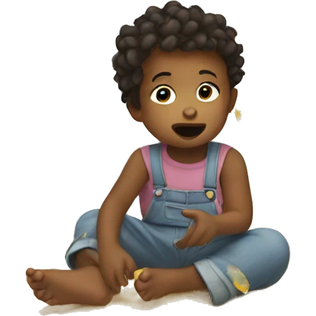 Toddler making a mess emoji