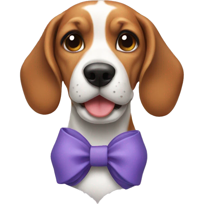Beagle with a bow emoji