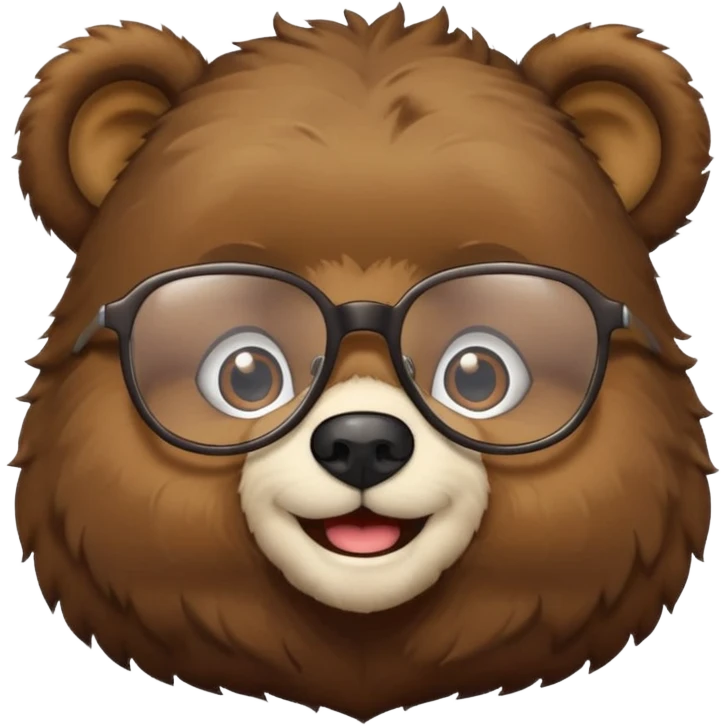 Bear cub with glasses emoji