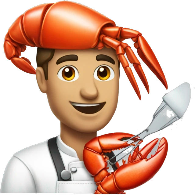 A person cooking a lobster  emoji