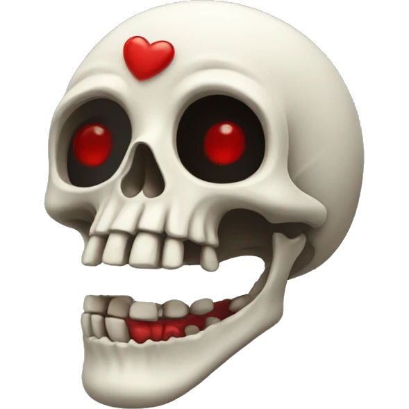 skeleton with red lips emoji