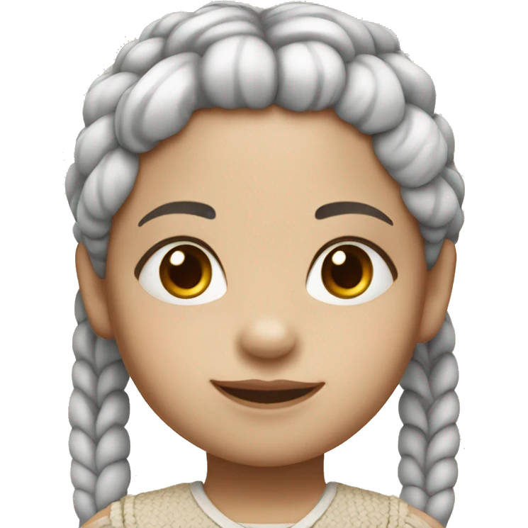 Little girl with white skin braided hair emoji