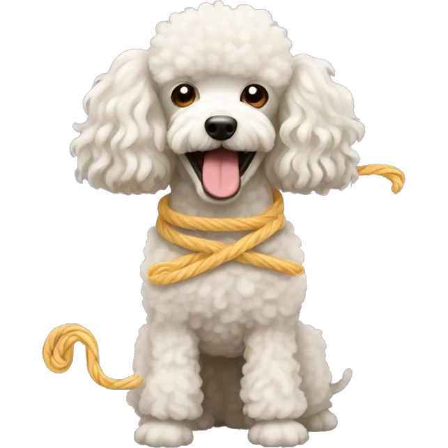 Poodle with a noodle emoji