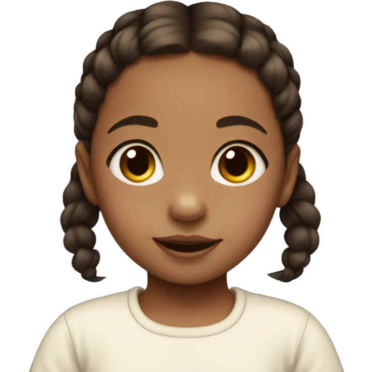  baby white girl with dark brown pigtails  emoji