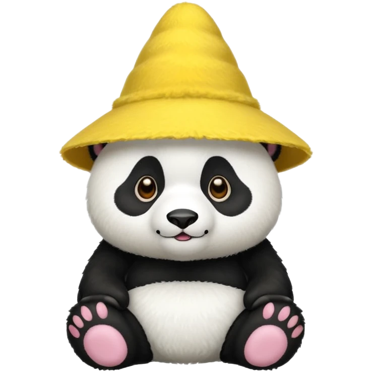 panda with yellow conical hat emoji