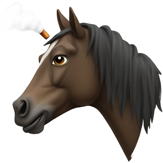 Horse Smoking cigarette  emoji