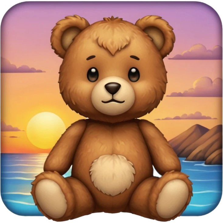 Sunset teddy bear emoji