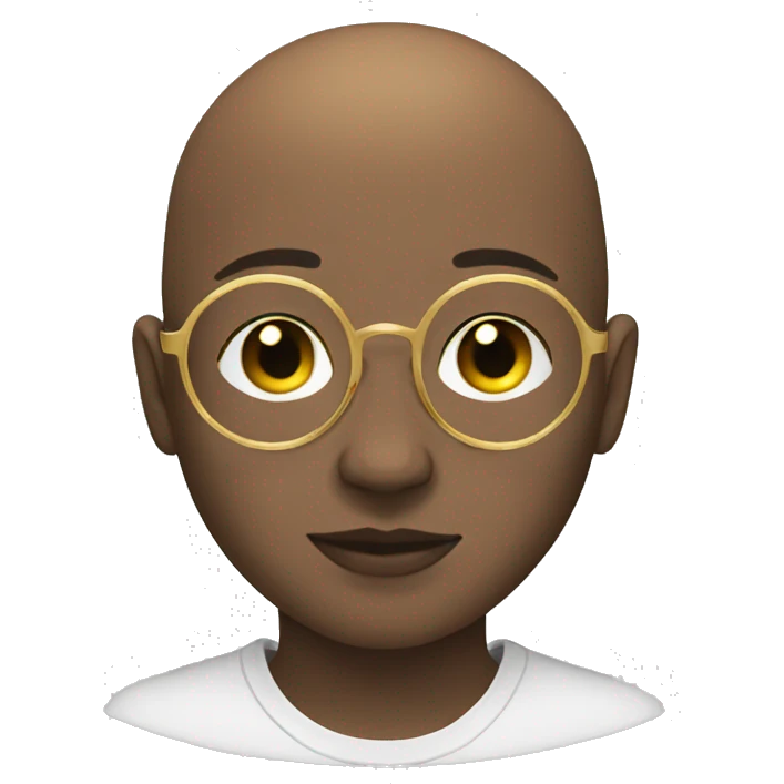 bald boy 15 years old with round golden glasses emoji