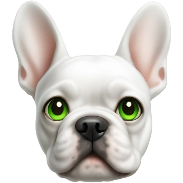 White frenchie green eye emoji
