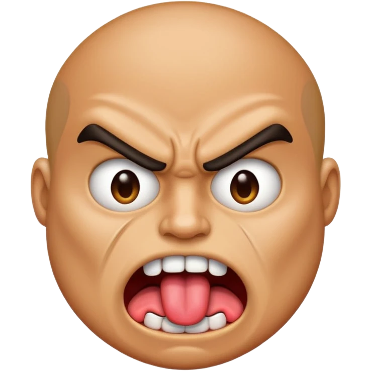 Angry face with face with tongue out emoji