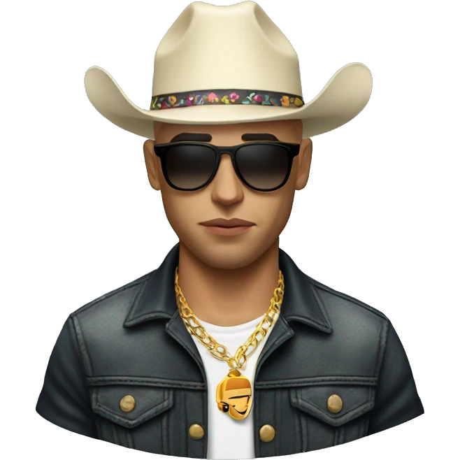 Emoji de bad bunny el cantante vestido de vaquero como en su último álbum nadie sabe lo que va a pasar mañana emoji