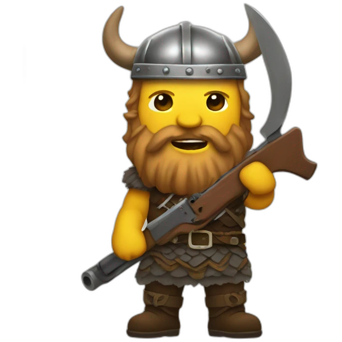 Viking with an Ak47 emoji