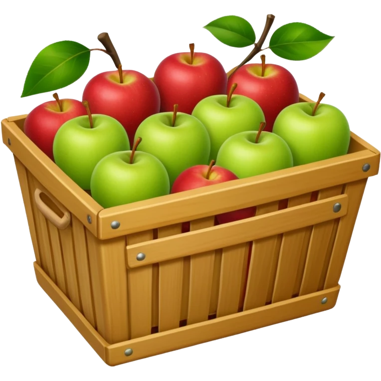 Red, green and yellow apples in a hamper emoji
