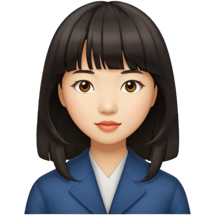 동양인 중간머리길이 앞머리있는 여성 제작 emoji
