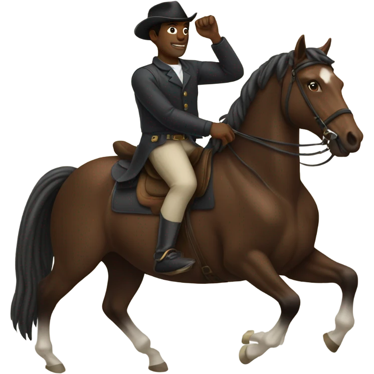 Black man riding horse emoji