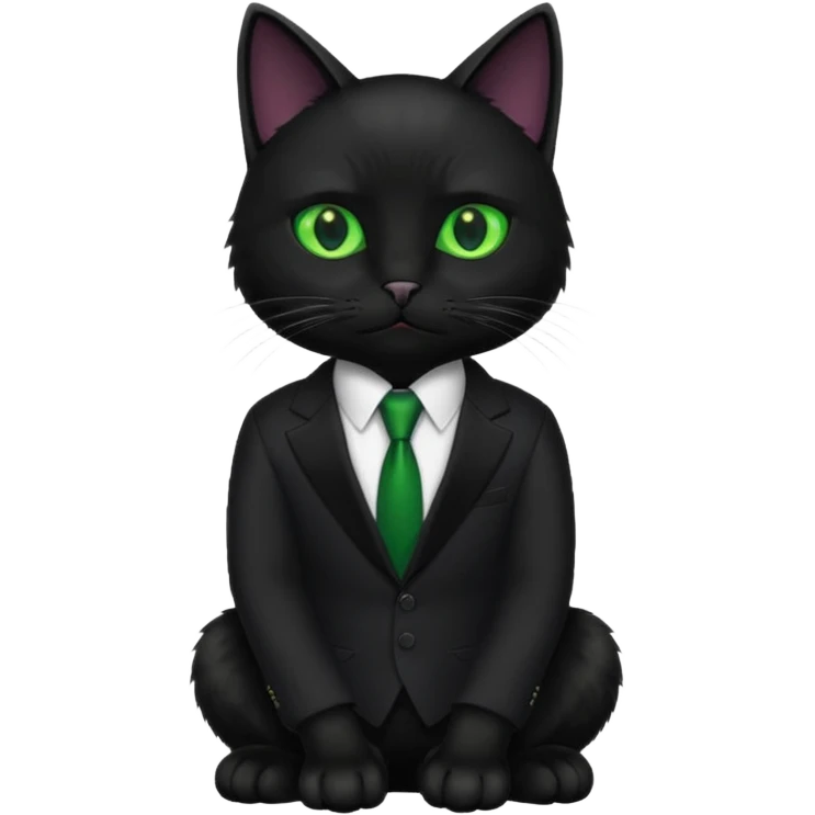 𝐛𝐥𝐚𝐜𝐤 𝐜𝐚𝐭 𝐰𝐢𝐭𝐡 𝐚 𝐬𝐮𝐢𝐭 𝐛𝐮𝐭 𝐬𝐢𝐭𝐭𝐢𝐧𝐠 emoji