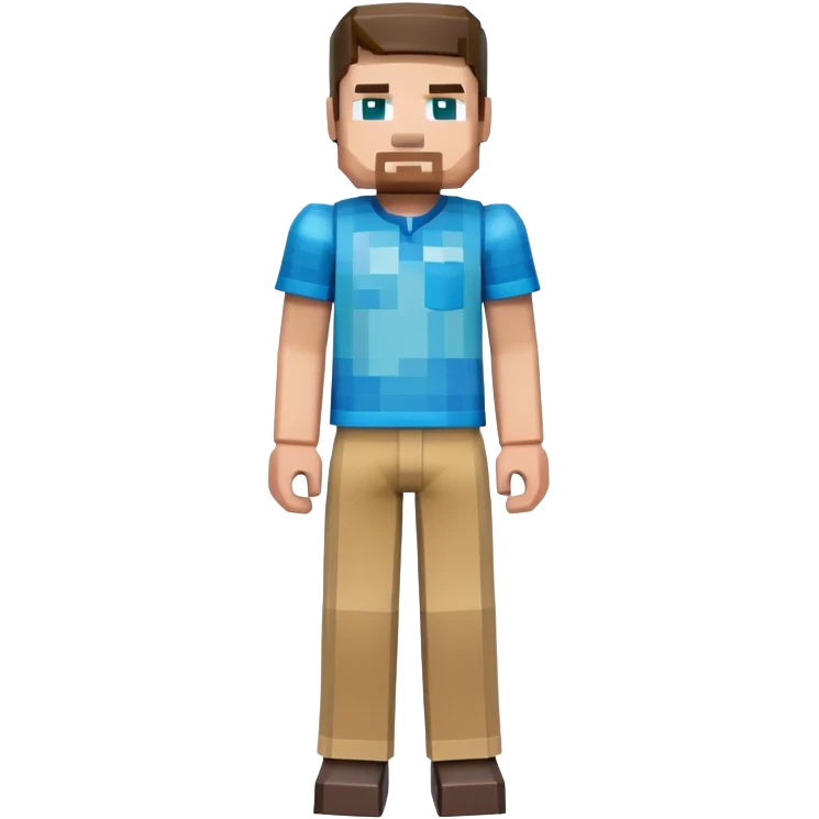 create realistic minecraft steve figure emoji