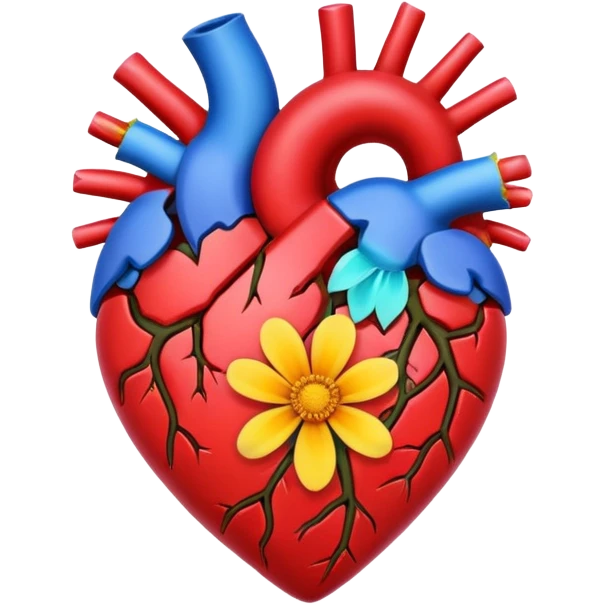 Heart growing a flower through a crack emoji