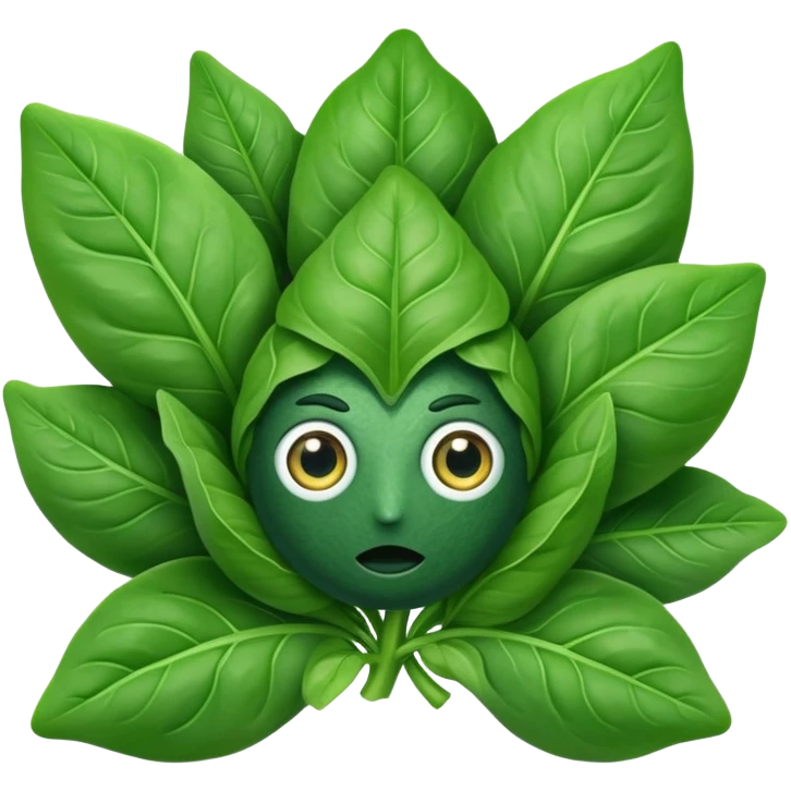 Spinach with eyes without human face emoji