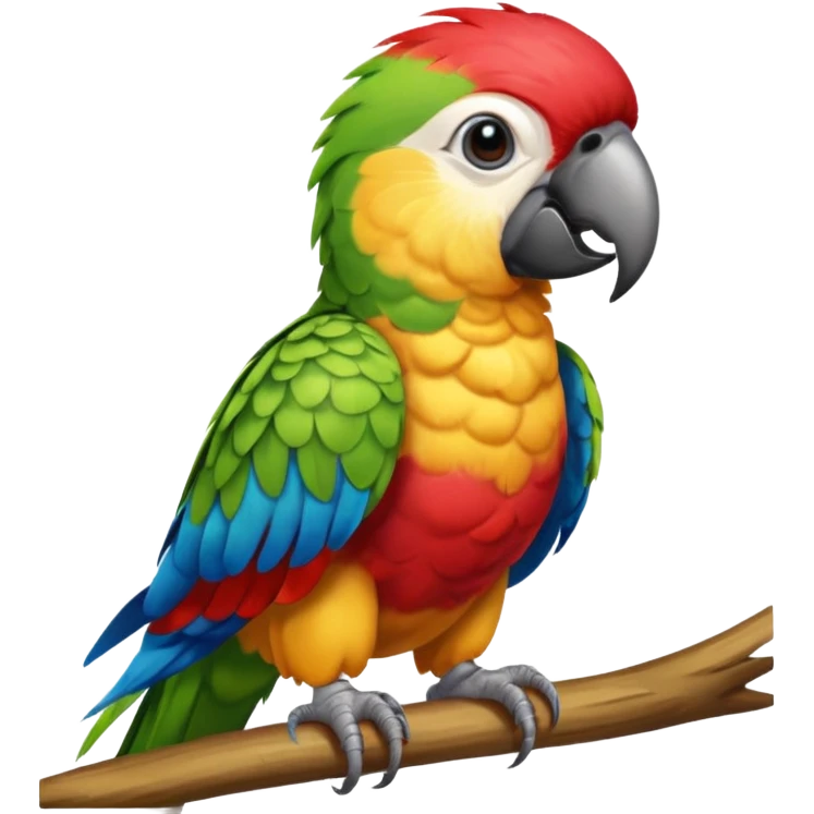 Parrot – perched, tiny aloha shirt emoji