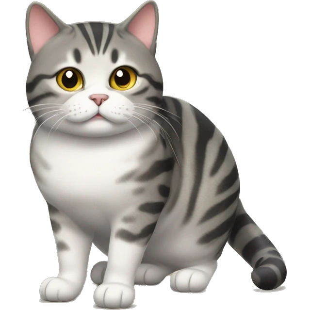 a fat mackerel tabby cat emoji