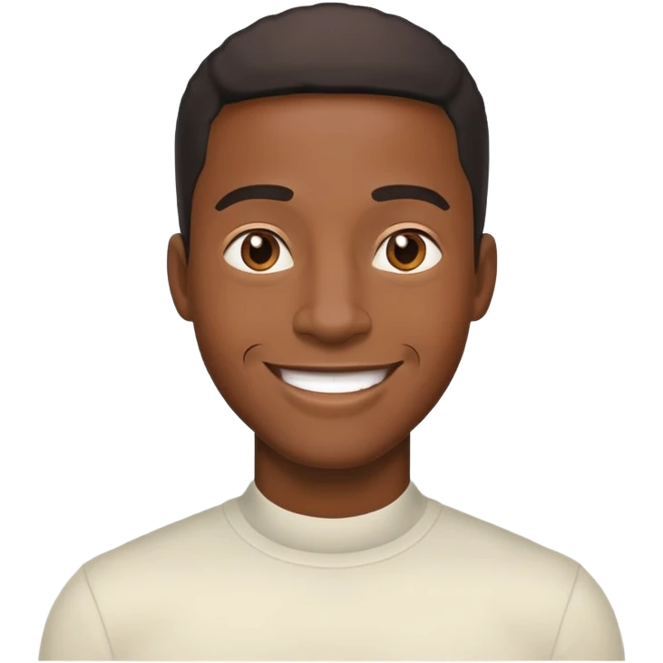 black man face with confident expression emoji