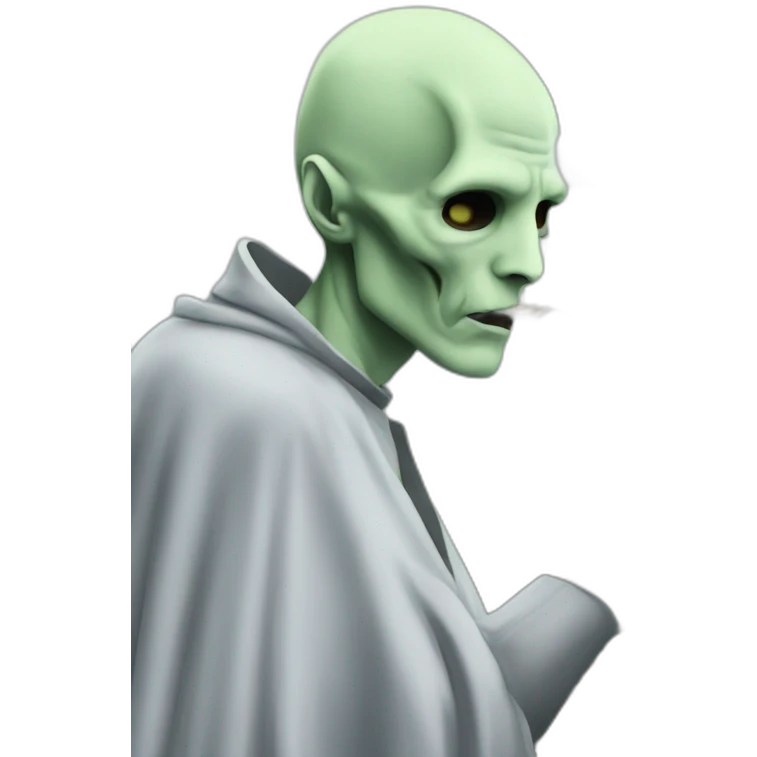 Lord Voldemort smoking herbs with his wand emoji