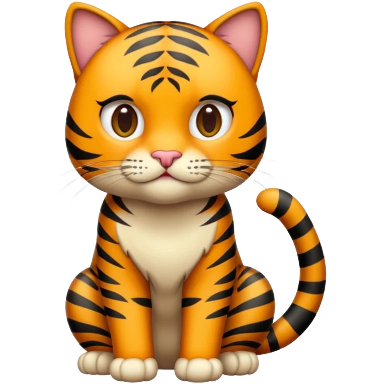Um gato com corpo de tigre emoji