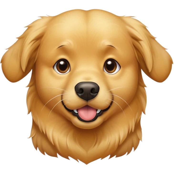 Golden retriever biting his lip looking clueless emoji