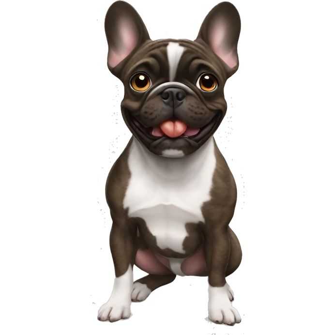 Pure Brindle frenchie eating emoji