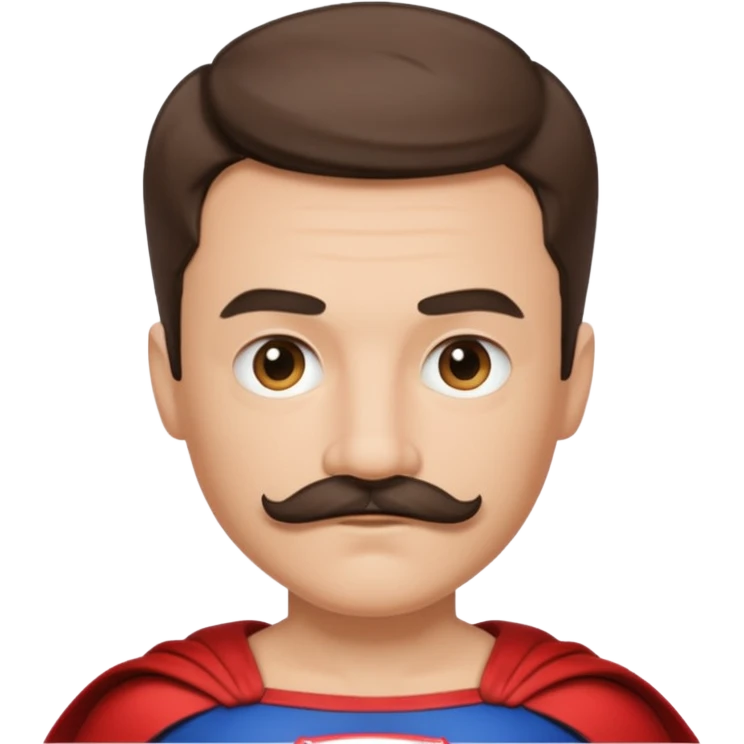 Superhero short hair & mustache  emoji