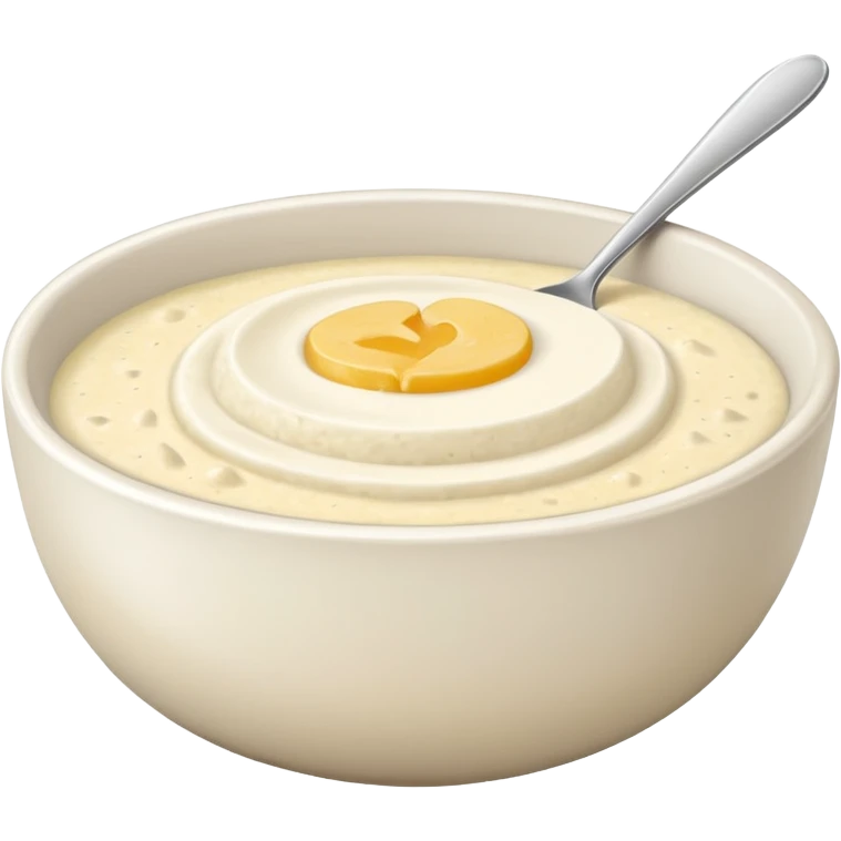plain bowl of grits, matte, no spoon, simple, clear emoji