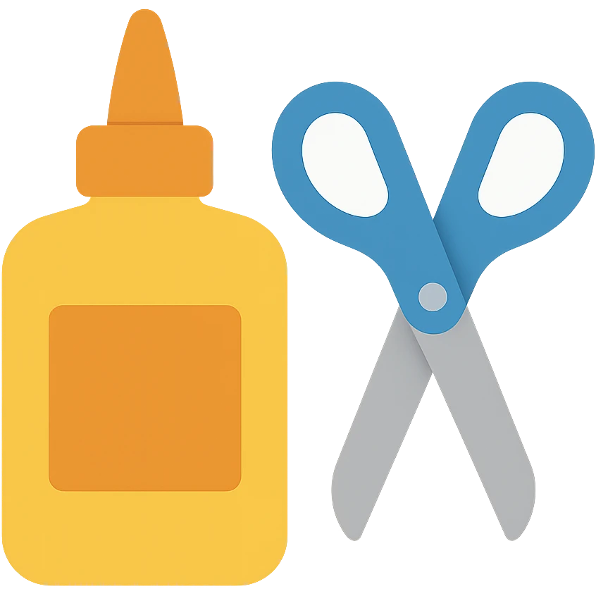 craft glue and scissors emoji